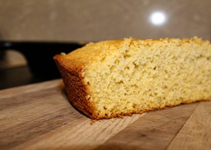 gluten-free cornbread on a cutting board