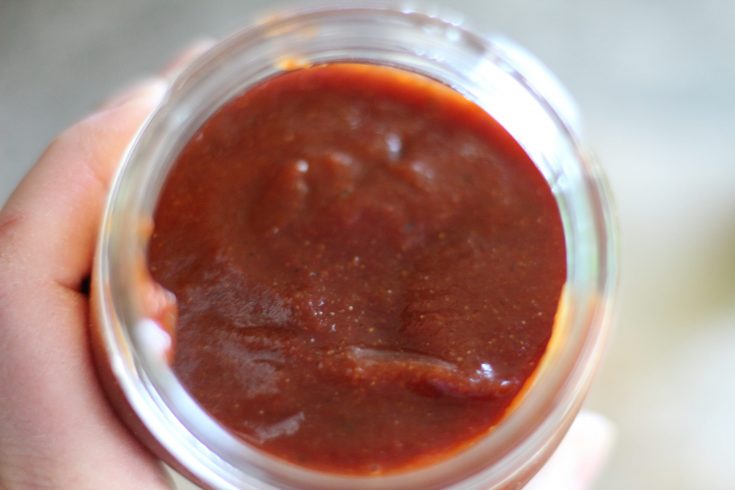 homemade bbq sauce in a glass jar
